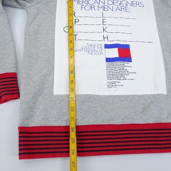 Tommy Hilfiger Collection Sweatshirt Size S American Designers Puzzle Flag Gray - Picture 7 of 7